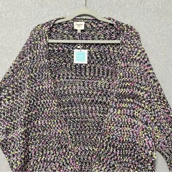 Hayden Black Multicolor Oversized Open Front Cardigan NWT Size 1X/2X - Picture 4 of 8